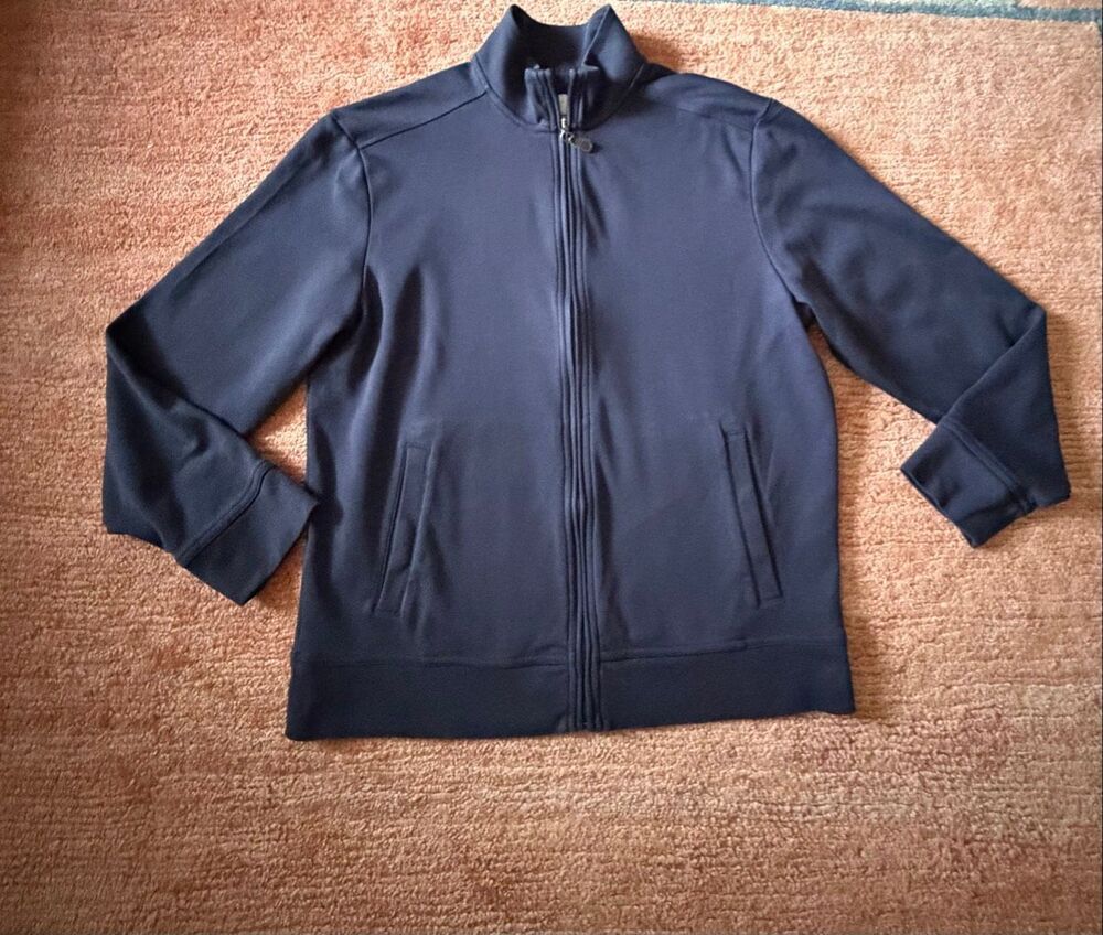 Tommy Bahama S/P 100% Pima Cotton Navy Full Zip Jacket
